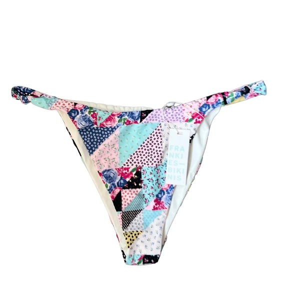 NWT Frankies Bikinis Gabe High Cut Bikini Bottom in Patchwork Size Large - Picture 5 of 13